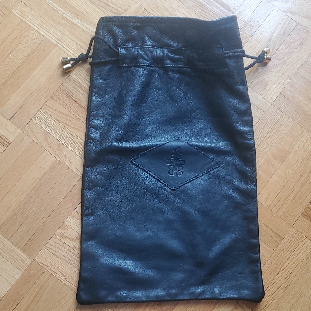 Vintage BIRKS Real Leather Drawstring Travel Dust Bag For Shoes Bottle Jewelry